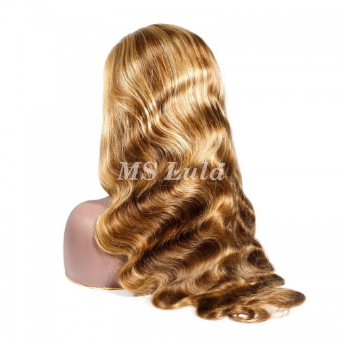 Body Wave Honey Blonde Highlight #4/27 Lace Front Wig | Human Hair Wig | Lace Front