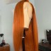 Orange Ginger Color Human Hair Straight Lace Front Wig