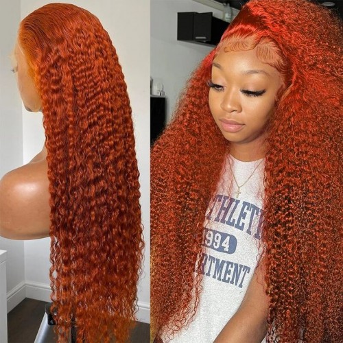 Orange Ginger Color 13x4 Lace Front Wig | Human Hair Wig | Lace Front