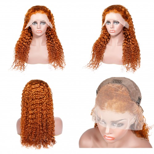 Orange Ginger Color 13x4 Lace Front Wig | Human Hair Wig | Lace Front