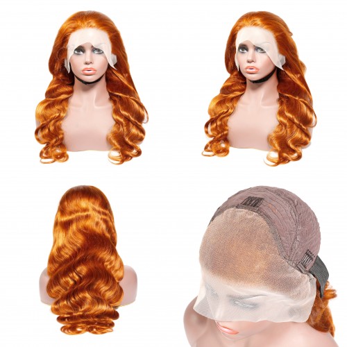 Orange Ginger Color 13x4 Lace Front Wig | Human Hair Wig | Lace Front