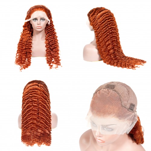Orange Ginger Color 13x4 Lace Front Wig | Human Hair Wig | Lace Front