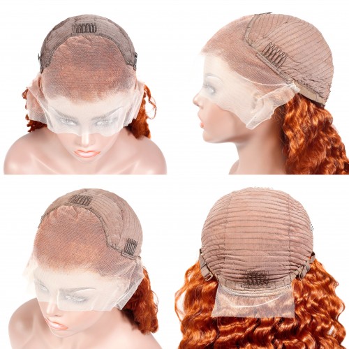 Orange Ginger Color 13x4 Lace Front Wig | Human Hair Wig | Lace Front