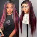 Purple Highlights Straight 13x4 Transparent Lace Front Wig