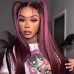 Purple Highlights Straight 13x4 Transparent Lace Front Wig