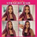 Purple Highlights Straight 13x4 Transparent Lace Front Wig