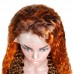 4/350 Ginger Highlight 13x4 Transparent Lace Front Wig Ombre Ginger Human Hair Wig
