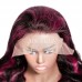 Purple Highlights Body Wave 13x4 Transparent Lace Front Wig 180% Density