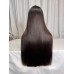 1B/#2 Black Root 300% Density Double Drawn Bone Straight 2x6 5x5 Transparent Lace Closure Wig