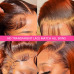 4/350 Ginger Mixed 13x4 Transparent Lace Front Wig Ginger Highlight Human Hair Wig