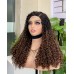 Ombre 5x5 Glueless Double Drawn Pissy Curl Transparent Lace Closure Wig