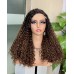 Ombre 5x5 Glueless Double Drawn Pissy Curl Transparent Lace Closure Wig