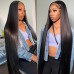 300% Density Double Drawn Bone Straight 13x4 HD Transparent Lace Full Frontal Wig