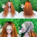 4/350 Ginger Mixed 13x4 Transparent Lace Front Wig Ginger Highlight Human Hair Wig