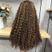 300% Density Double Drawn Pissy Curly 13x4 Transparent Lace Full Frontal Wig