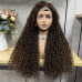 300% Density Double Drawn Pissy Curly 13x4 Transparent Lace Full Frontal Wig