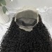 #1b Natural Black Double Drawn Pissy Curly 13x4 Transparent Lace Full Frontal Wig