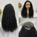 #1b Natural Black Double Drawn Pissy Curly 13x4 Transparent Lace Full Frontal Wig