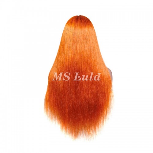 Orange Ginger Color Human Hair T-Part Lace Wig Silky Straight | Human Hair Wig | Lace Front