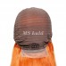 Orange Ginger Color Human Hair T-Part Lace Wig Silky Straight