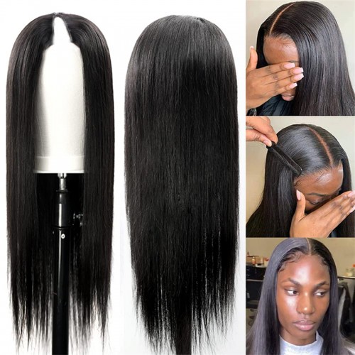 Virgin Human Hair Straight V Part Wigs | Human Hair Wig | Lace Front