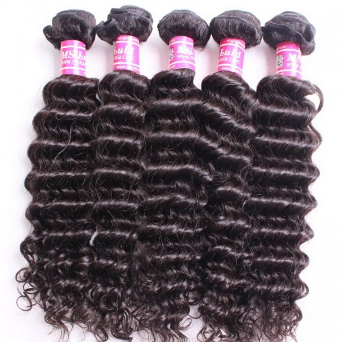 Virgin Hair Bundles Deep Wave Curly 5pcs | Human Hair Wig | Lace Front