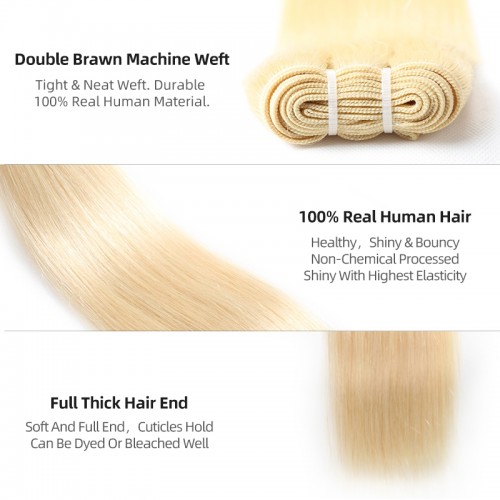 Straight #613 Double Drawn Human Hair Bundles  | Human Hair Wig | Lace Front