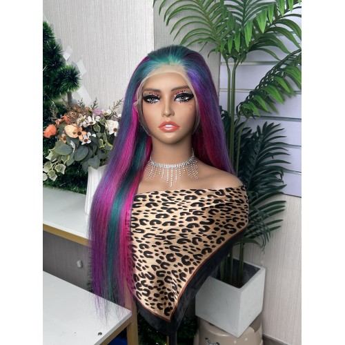 Customized Colored Straight Virgin Human Hair Transparent Lace Full Lace Wigs | Human Hair Wig | Lace Front