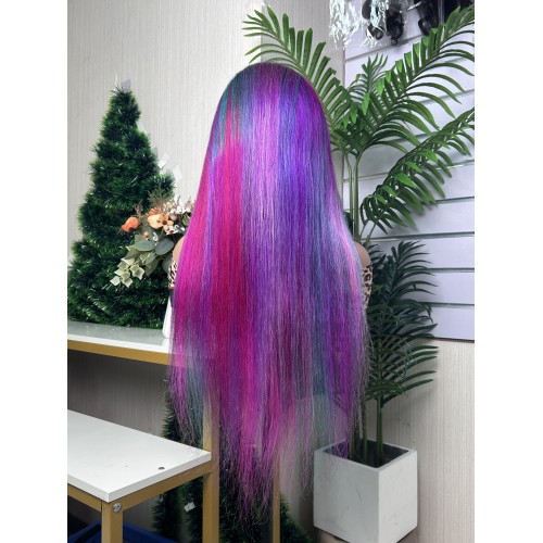 Customized Colored Straight Virgin Human Hair Transparent Lace Full Lace Wigs | Human Hair Wig | Lace Front