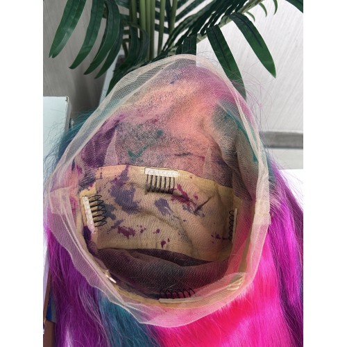 Customized Colored Straight Virgin Human Hair Transparent Lace Full Lace Wigs | Human Hair Wig | Lace Front