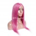 Virgin Human Hair Hot Pink 13x4 Straight Lace Front Wigs