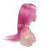 Virgin Human Hair Hot Pink 13x4 Straight Lace Front Wigs