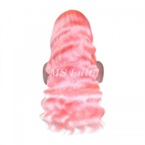 Pink Color 13x4 Transparent Lace Front Wigs Body Wave | Human Hair Wig | Lace Front