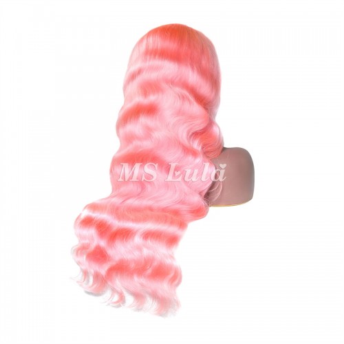 Pink Color 13x4 Transparent Lace Front Wigs Body Wave | Human Hair Wig | Lace Front