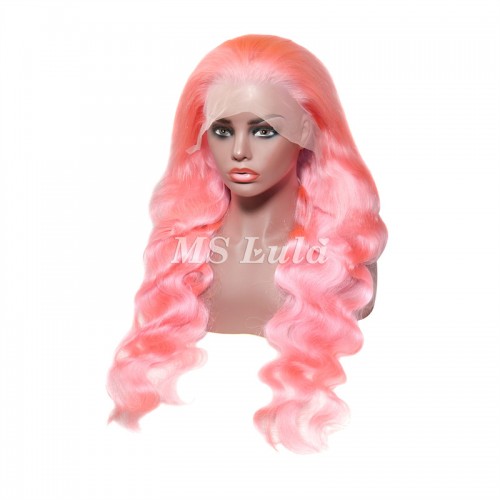 Pink Color 13x4 Transparent Lace Front Wigs Body Wave | Human Hair Wig | Lace Front