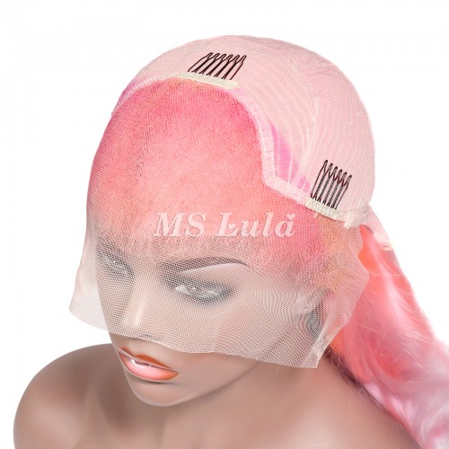Pink Color 13x4 Transparent Lace Front Wigs Body Wave | Human Hair Wig | Lace Front