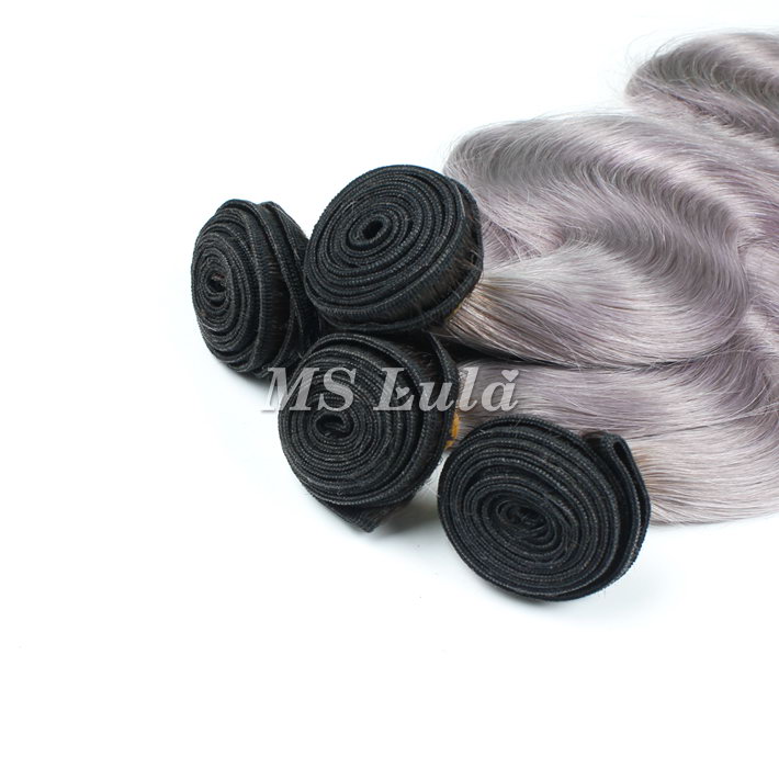 Brazilian Body Wave Ombre Silver Grey Hair Bundles