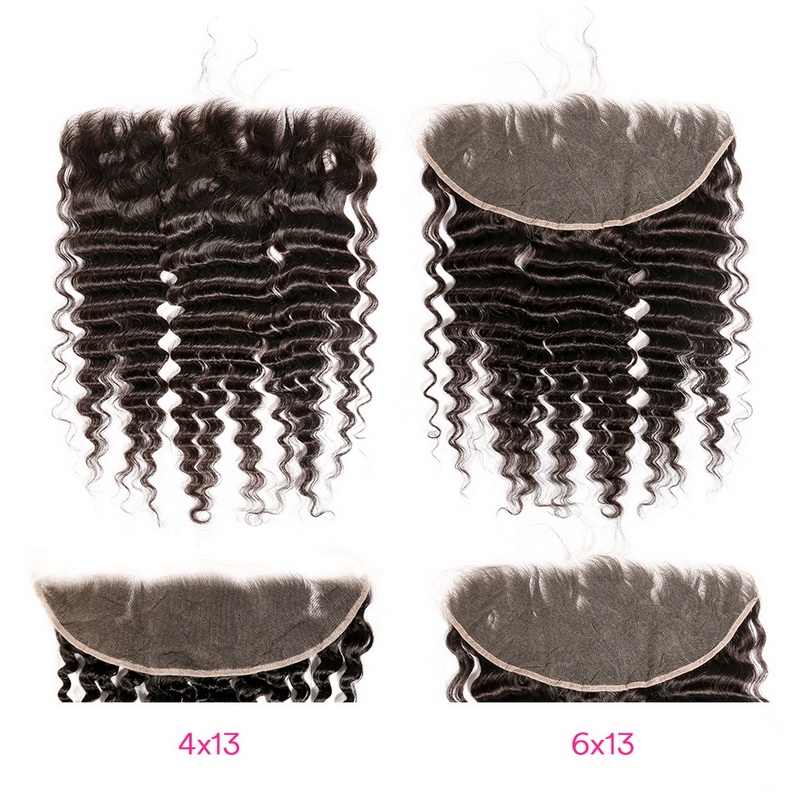 Virgin Hair Deep Wave 13x4 13x6 Transparent Lace Frontal