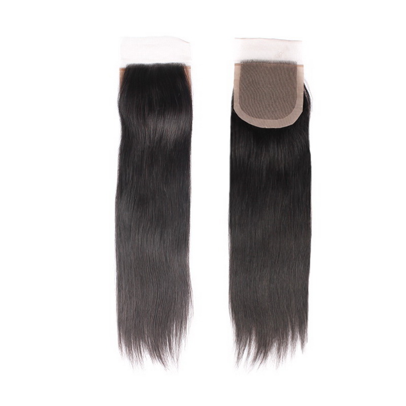 Virgin Hair Straight Silk Base Closure 4X4 Size