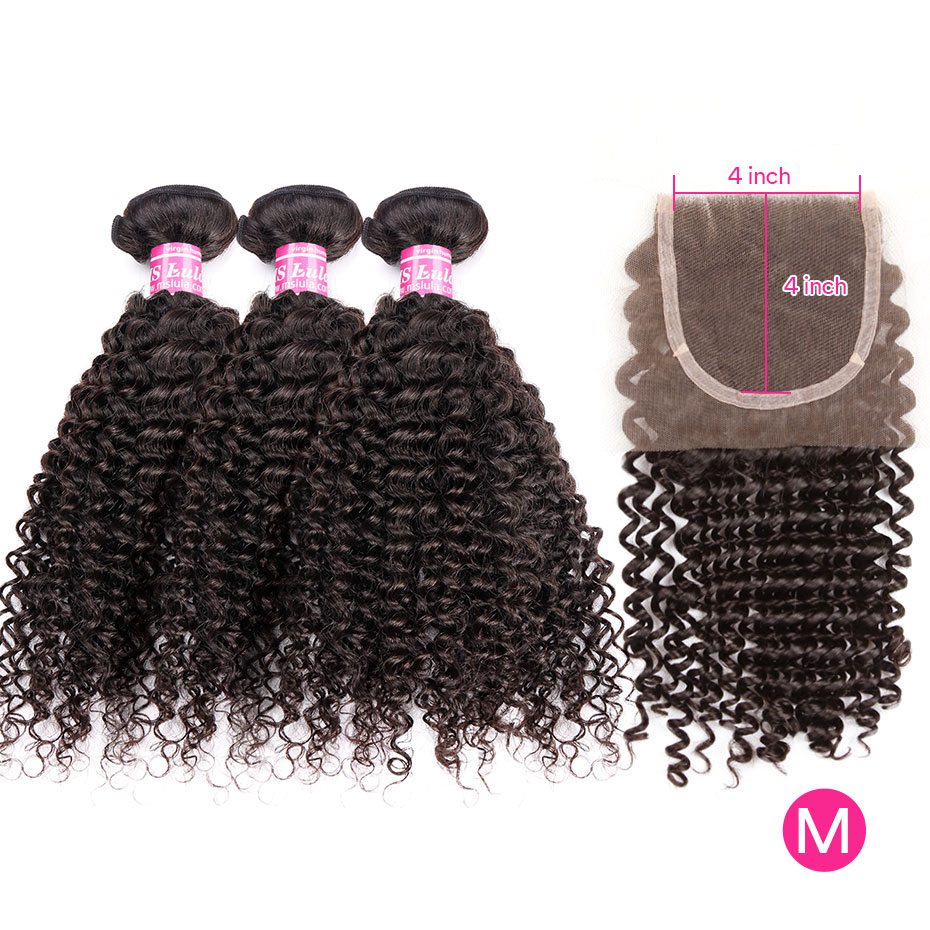 Virgin Hair Italy Curl Bundles With 1 Lace Closure
