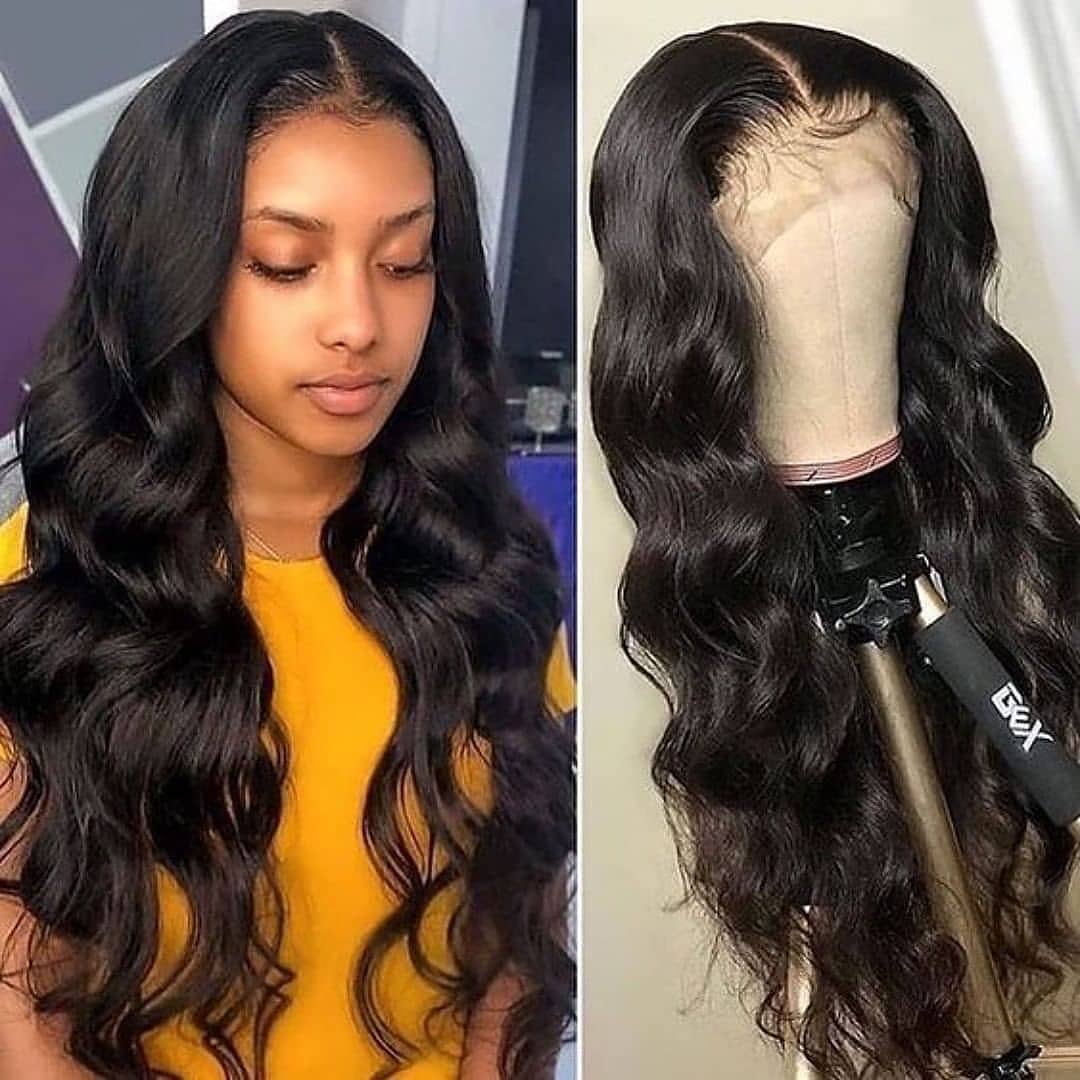 Virgin Human Hair 13x4 Body Wave Lace Front Wigs 180% Density