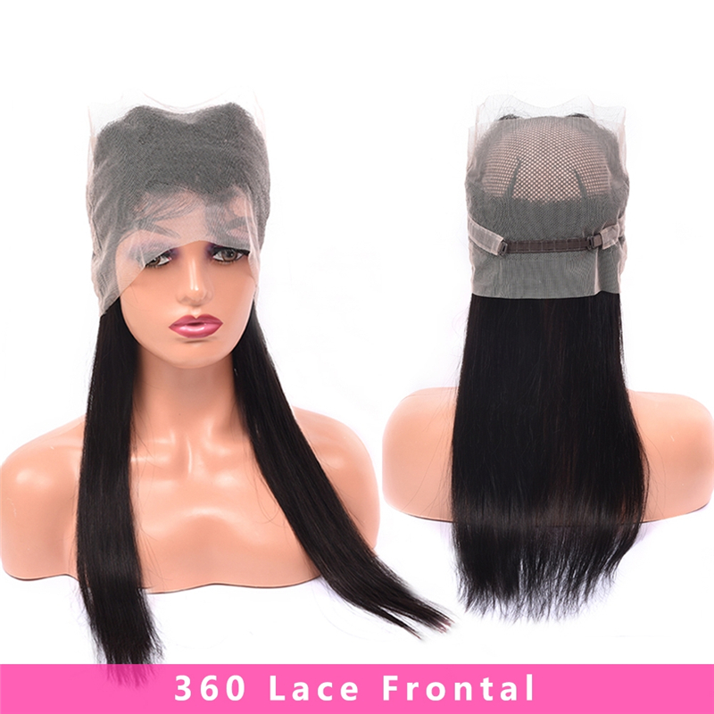 360 Transparent Lace Frontal Closure 22.5x4x2 With Adjustable Strap Virgin Straight Hair
