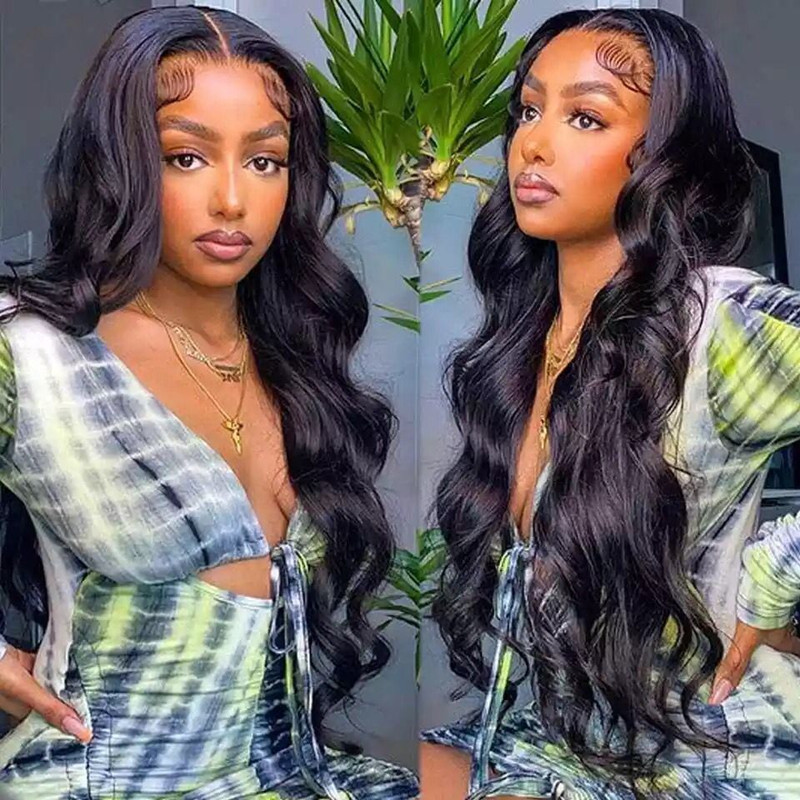 Body Wave 4x4 5x5 6x6 7x7 HD Closure Wig Made By Bundles with Closure