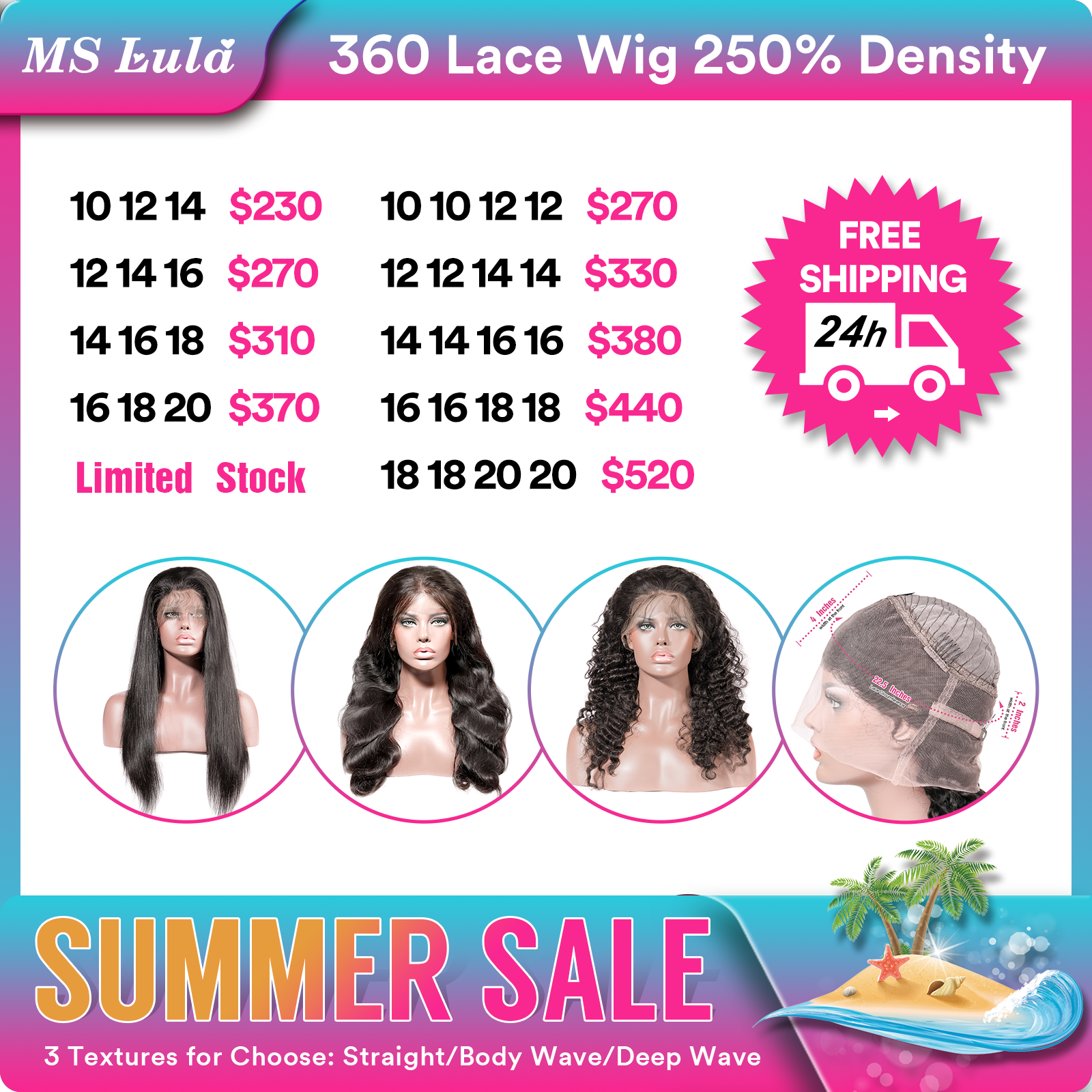250% Density 360 Lace Wig Deal