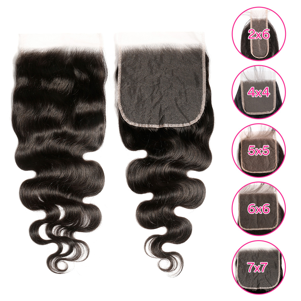 Virgin Hair Body Wave 4X4 5x5 6x6 7x7 HD Lace Closure