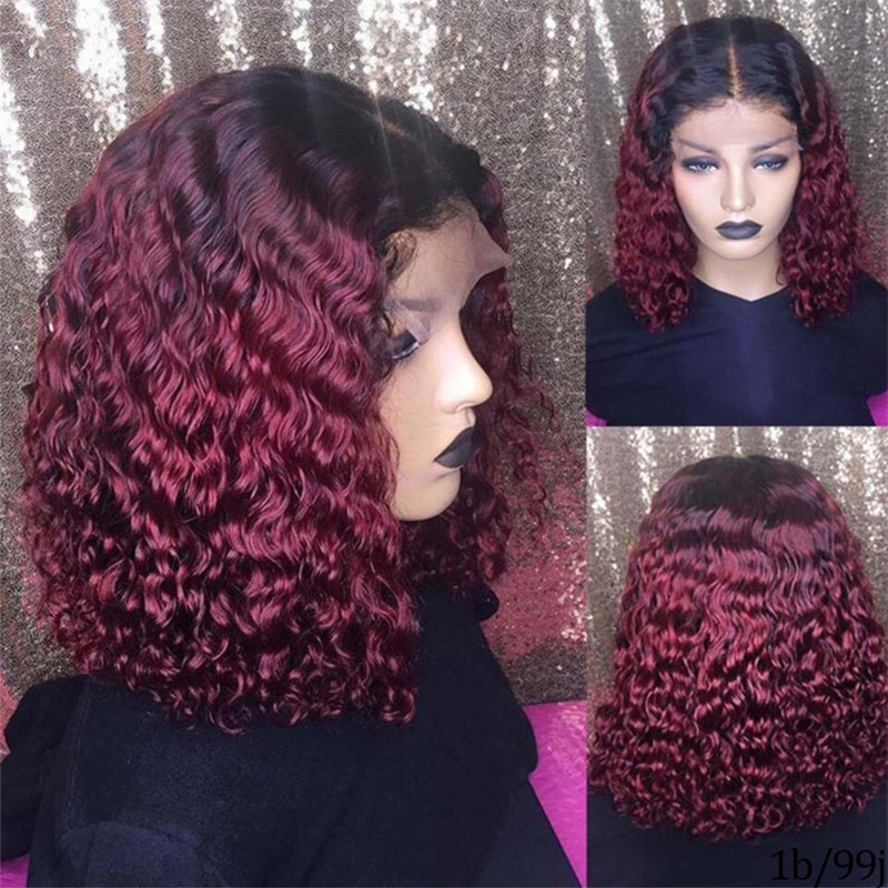 1B/99J Ombre Color Deep Wave T Part BOB Lace Wig