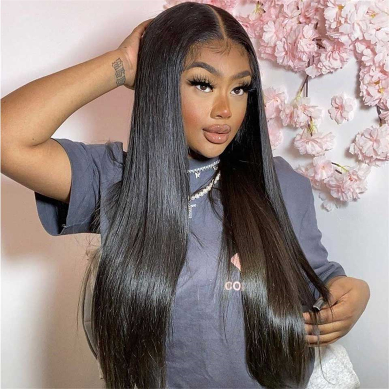 Virgin Human Hair Straight 13x4 13x6 Transparent Lace Front Wigs