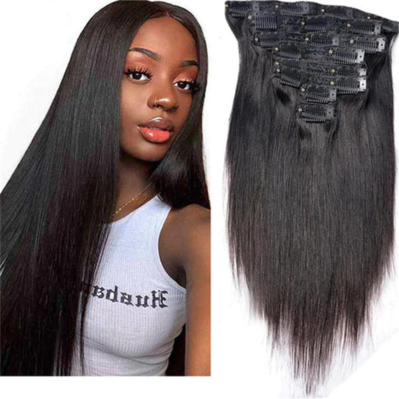 100% Virgin Remy Human Hair Clip In Hair Extensions Straight(7 Pcs/set)