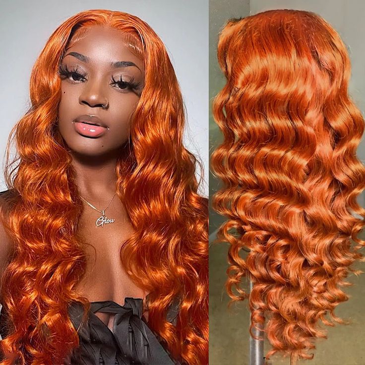 Orange Ginger Color 13x4 Lace Front Wig